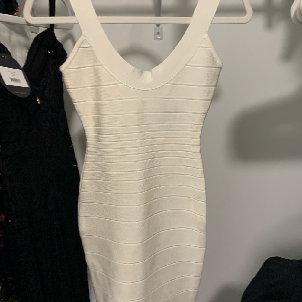 Herve Lleger U-neck Mini Bandage Dress